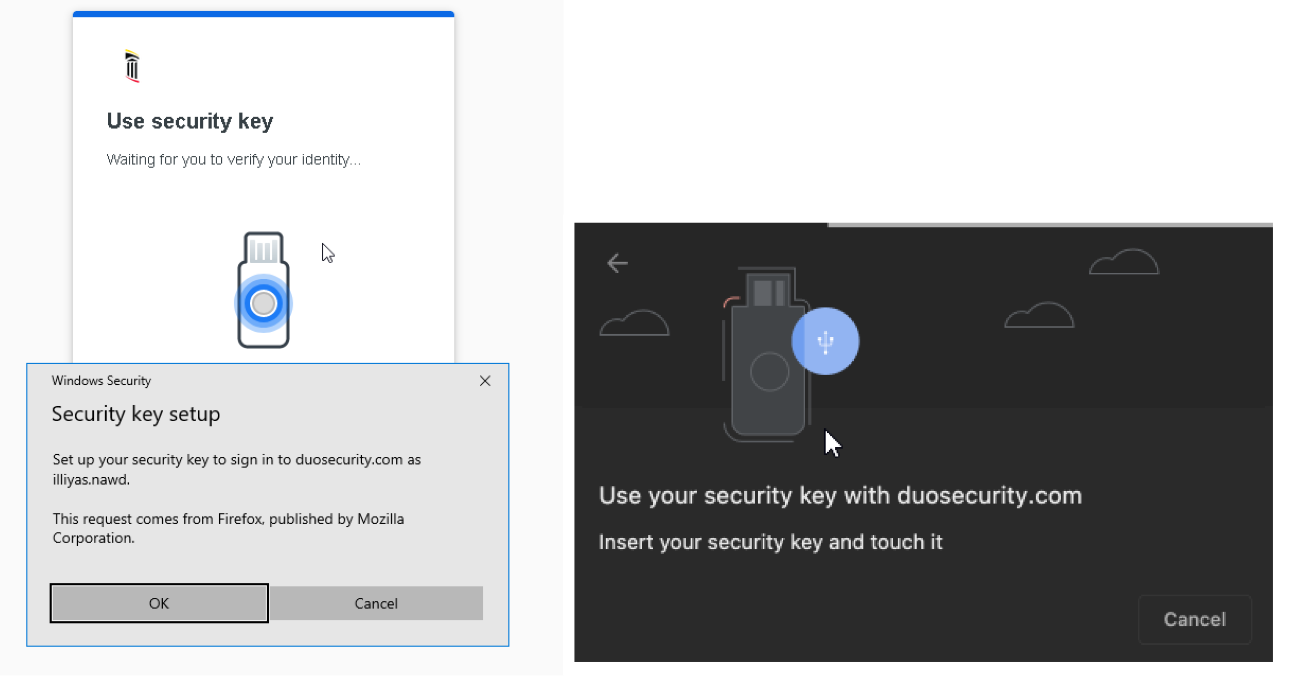 DUO Use Security key