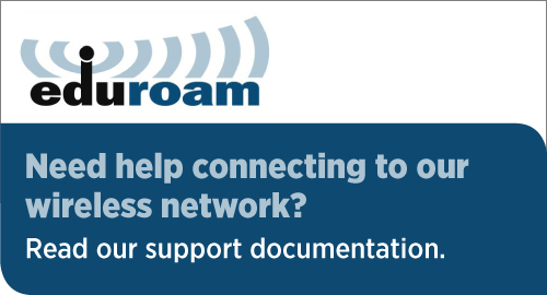 Need help connecting to out campus wireless network? Read our support documentation.