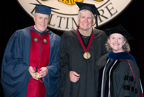 From left, Bruce Jarrell, MD, FACS, chief academic and research officer, senior vice president, and Graduate School dean, William 