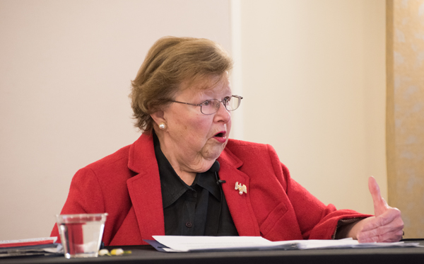Former Sen. Barbara Mikulski talks issues and advocacy at the President's Panel on Politics and Policy