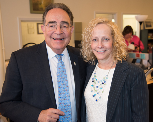 UMB President Jay A. Perman, MD, with Susan K. Stewart, Executive Director of AHEC West