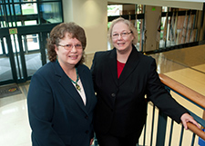 Barbara Nubile, MSN, RN, of Montgomery College, left, and Rebecca Wiseman, PhD, RN, of UMSON
