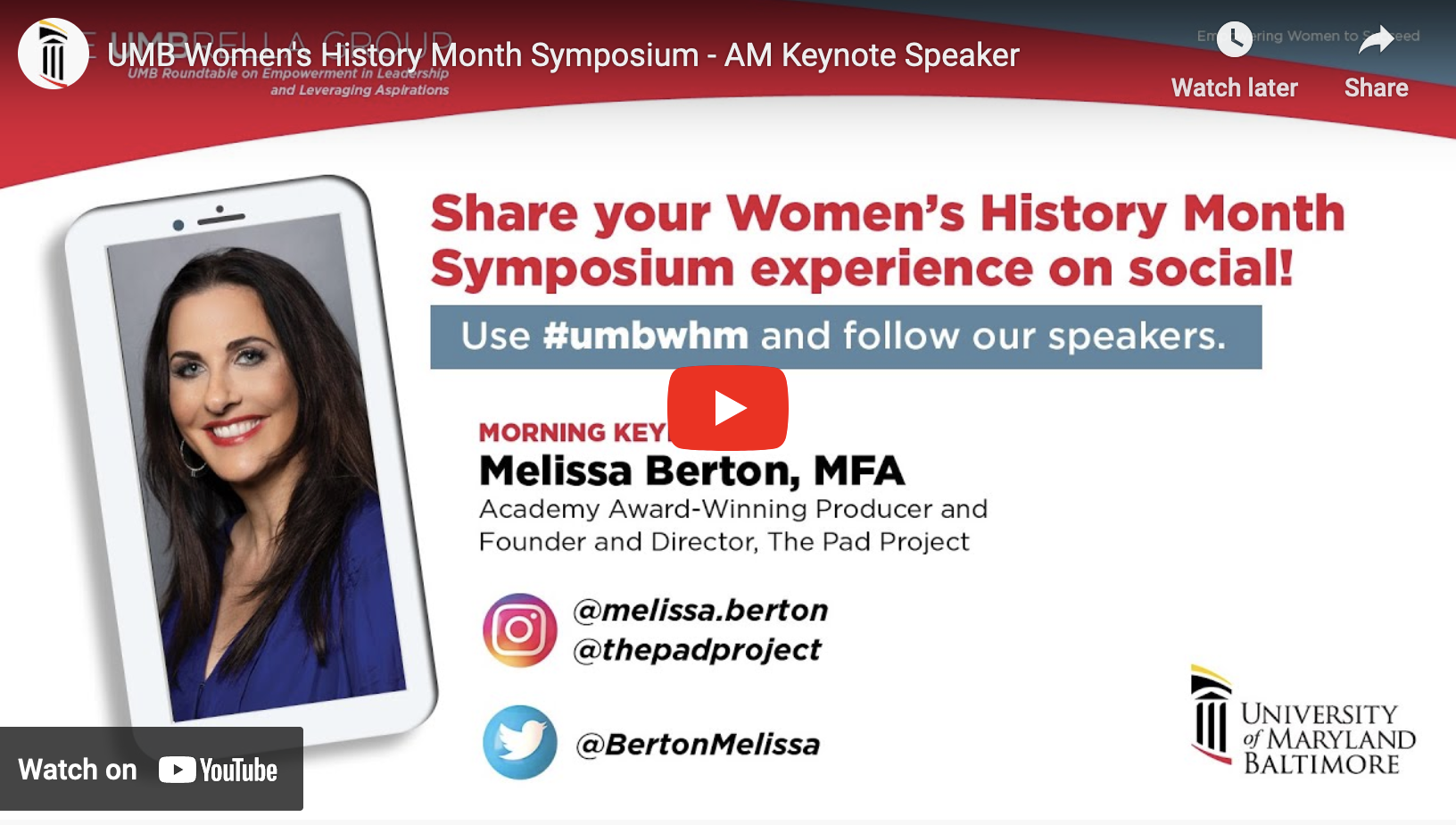 Women's History Month Symposium morning keynote speaker Melissa Berton