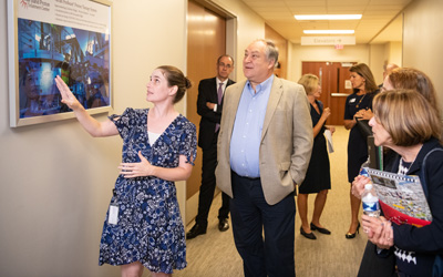 Montgomery County Executive Mark Elrich visited the Maryland Proton Treatment Center during a recent tour of the UM BioPark.