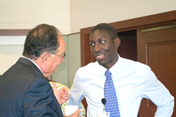 UMB President Jay A. Perman, MD and Jonathan Danquah