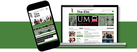 Screen visuals of the new Elm website.
