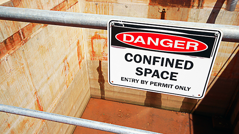 Occupational Safety - Danger Confined Space by permit only