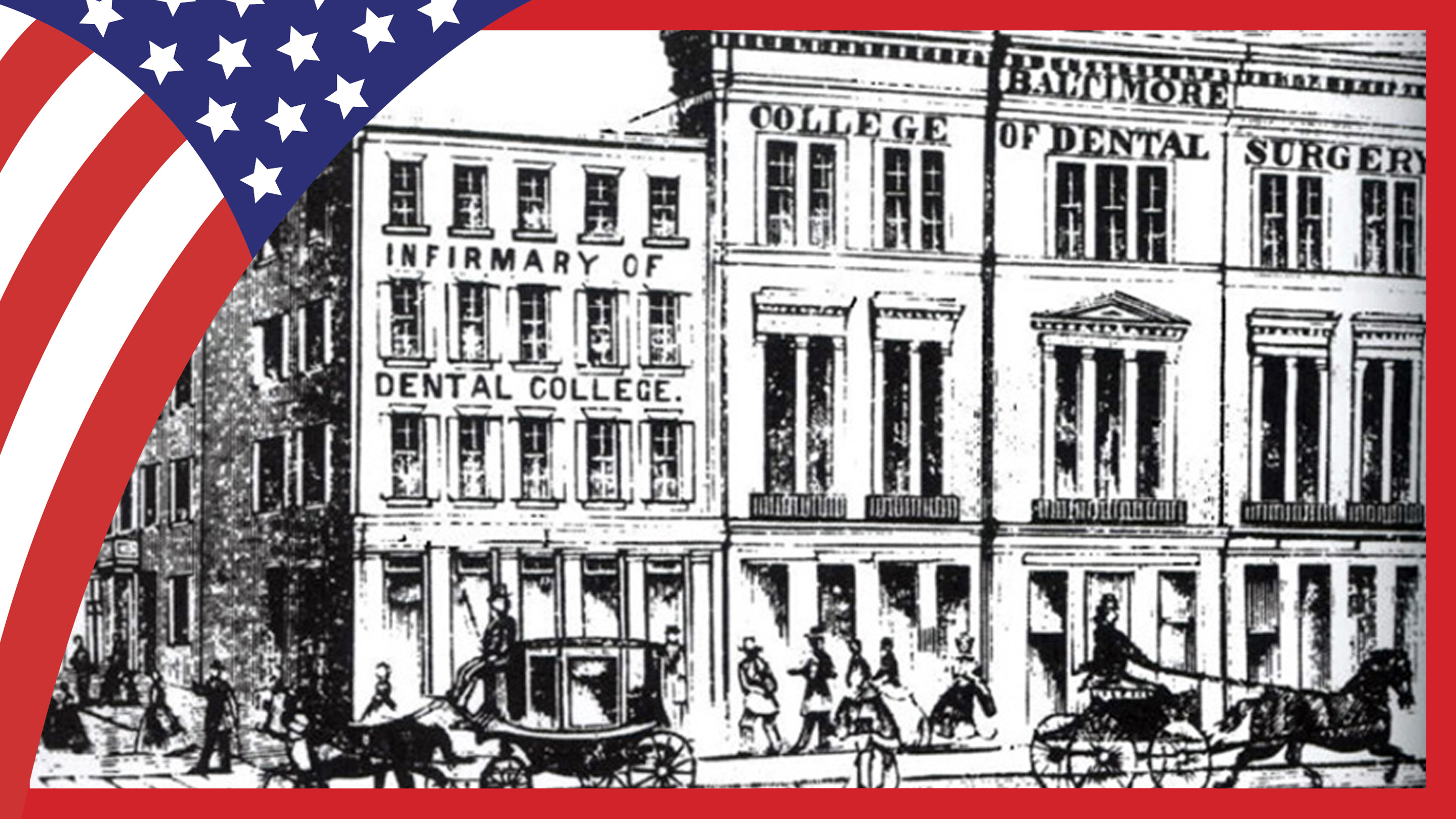 The Baltimore College of Dental Surgery occupied the building in this illustration at Hanover and Lombard streets from 1853 to 1872.