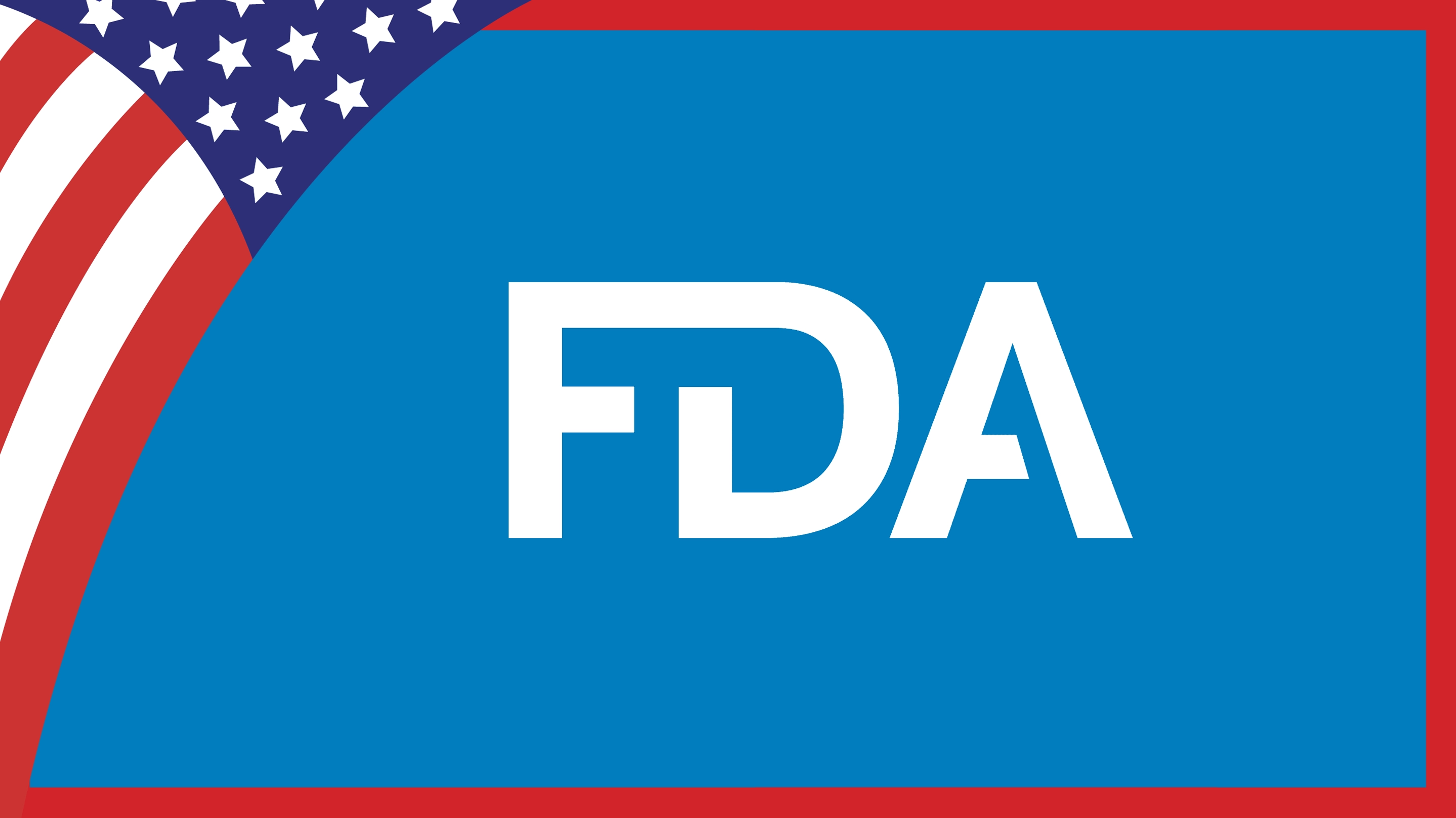 The FDA logo inside of an American flag border