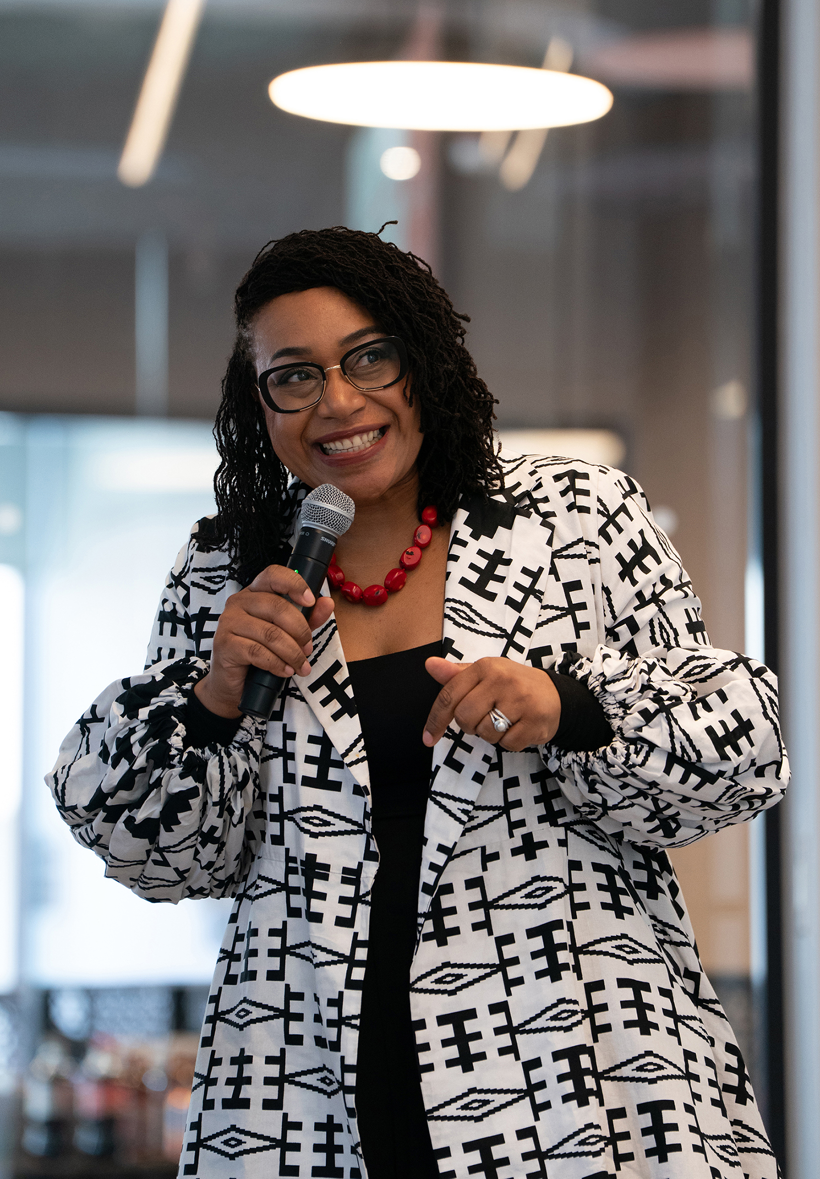 Rhea Roper Nedd speaks at the Values in Action Speaker Series event on March 9, 2026