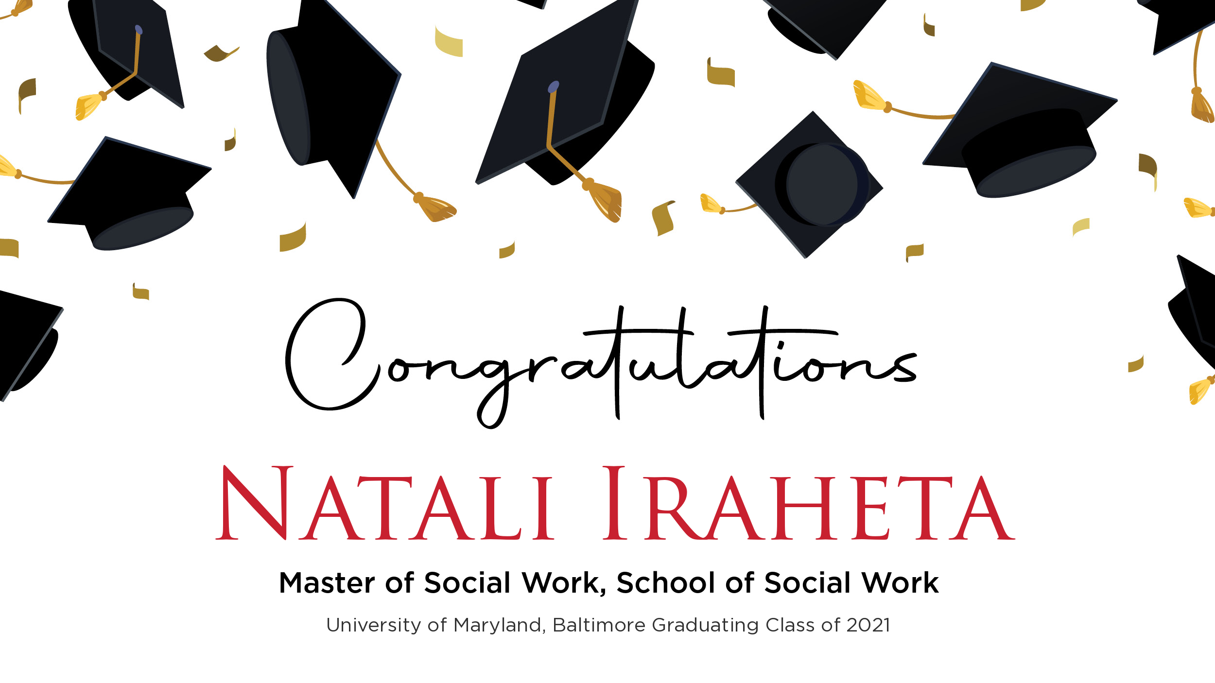 Congratulations Natali Iraheta, Master of Social Work