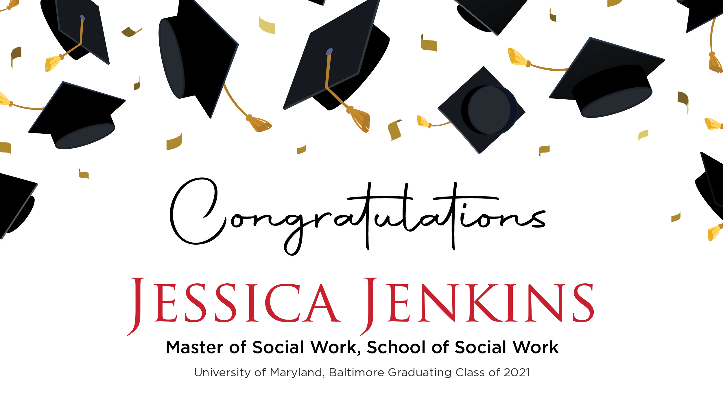Congratulations Jessica Jenkins, Master of Social Work