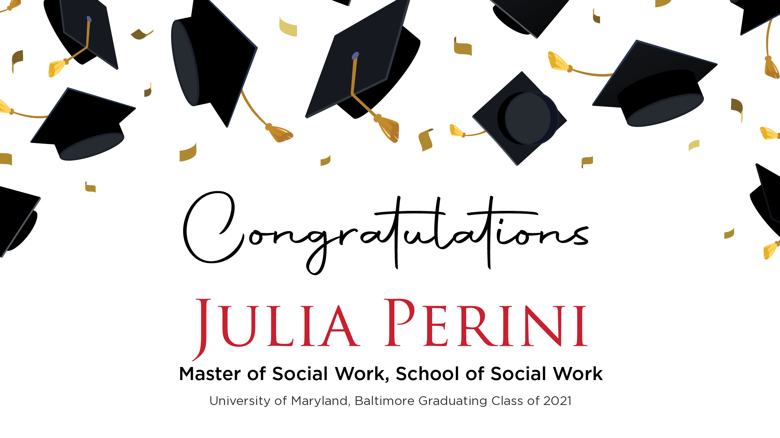 Congratulations Julia Perini, Master of Social Work