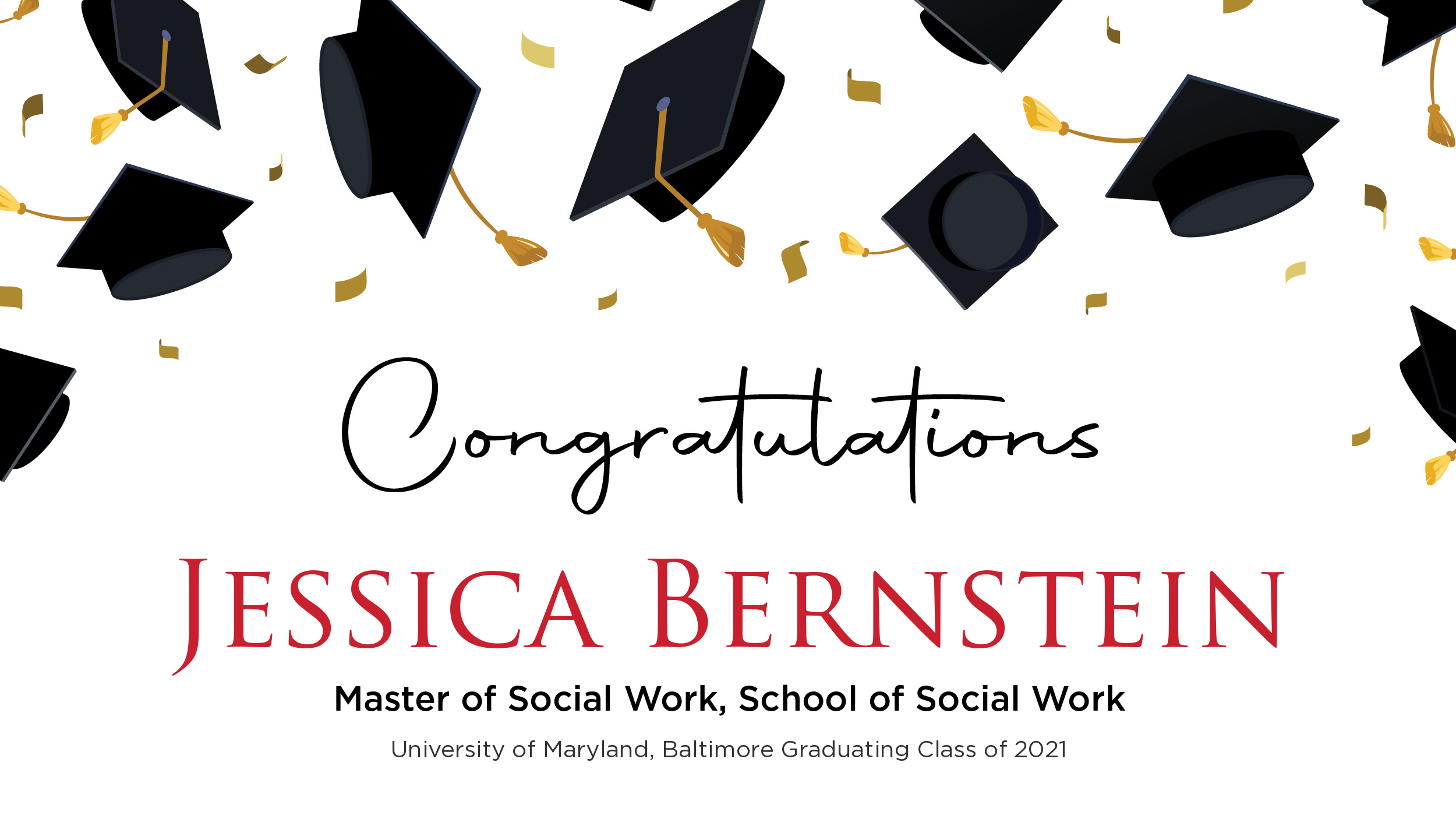 Congratulations Jessica Bernstein, Master of Social Work