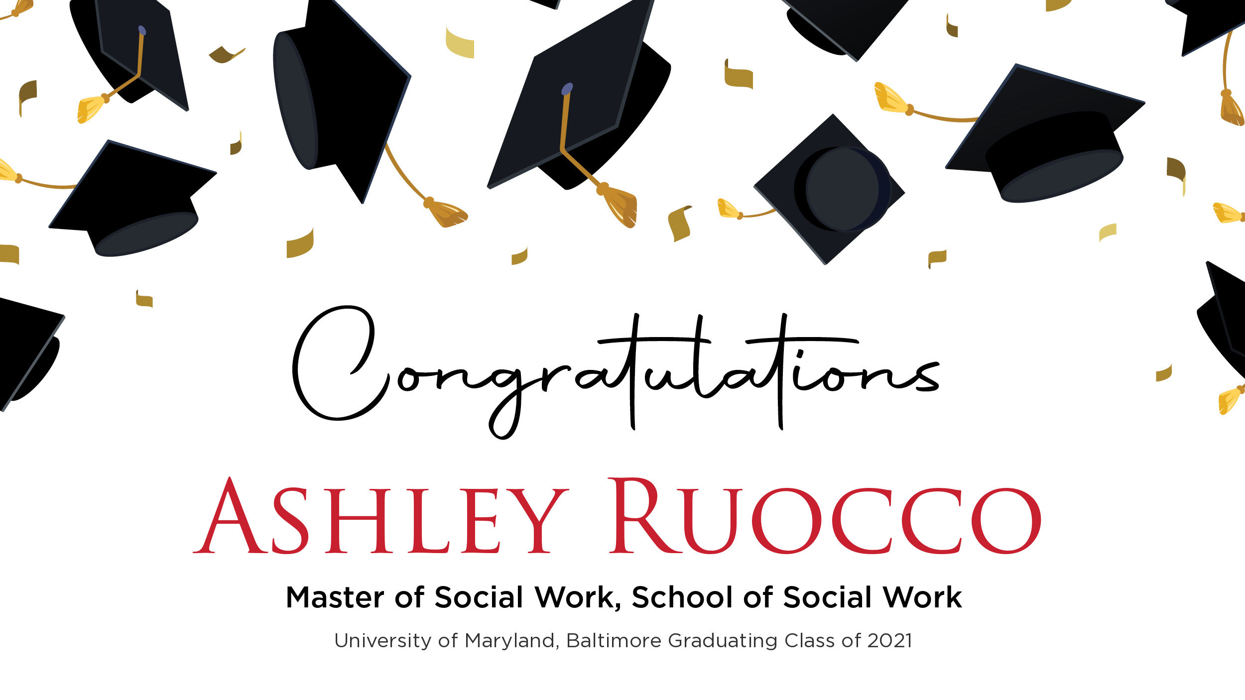 Congratulations Ashley Ruocco, Master of Social Work