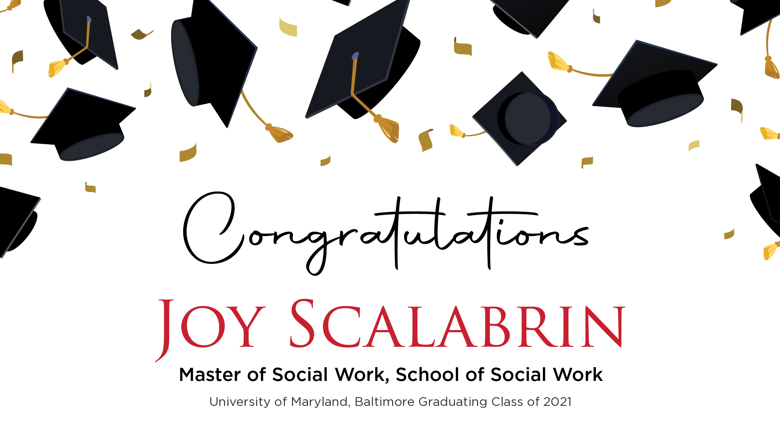 Congratulations Joy Scalabrin, Master of Social Work