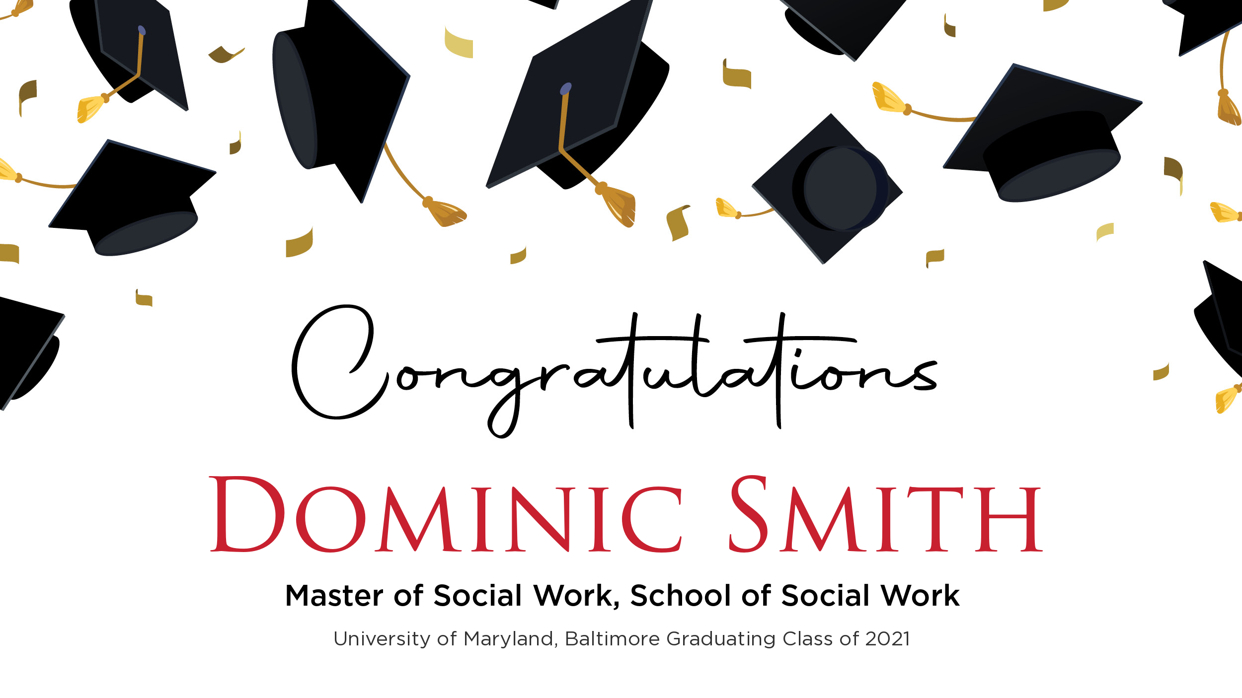Congratulations Dominic Smith, Master of Social Work