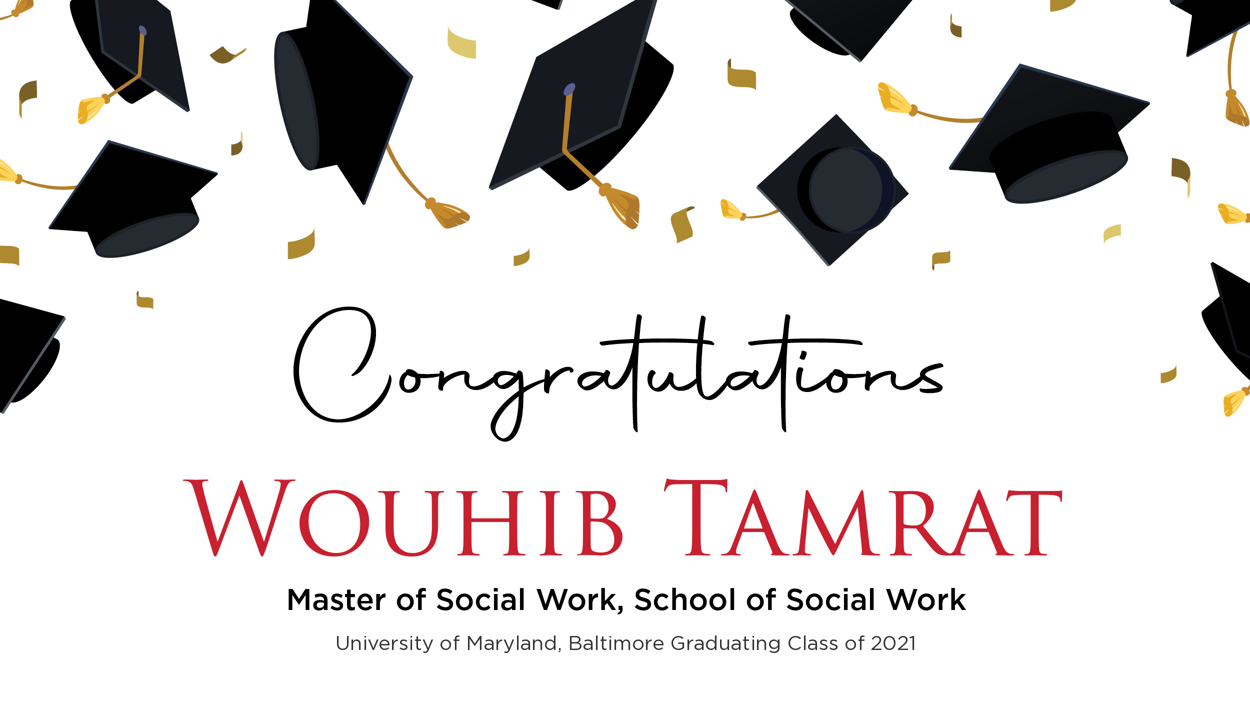 Congratulations Wouhib Tamrat, Master of Social Work