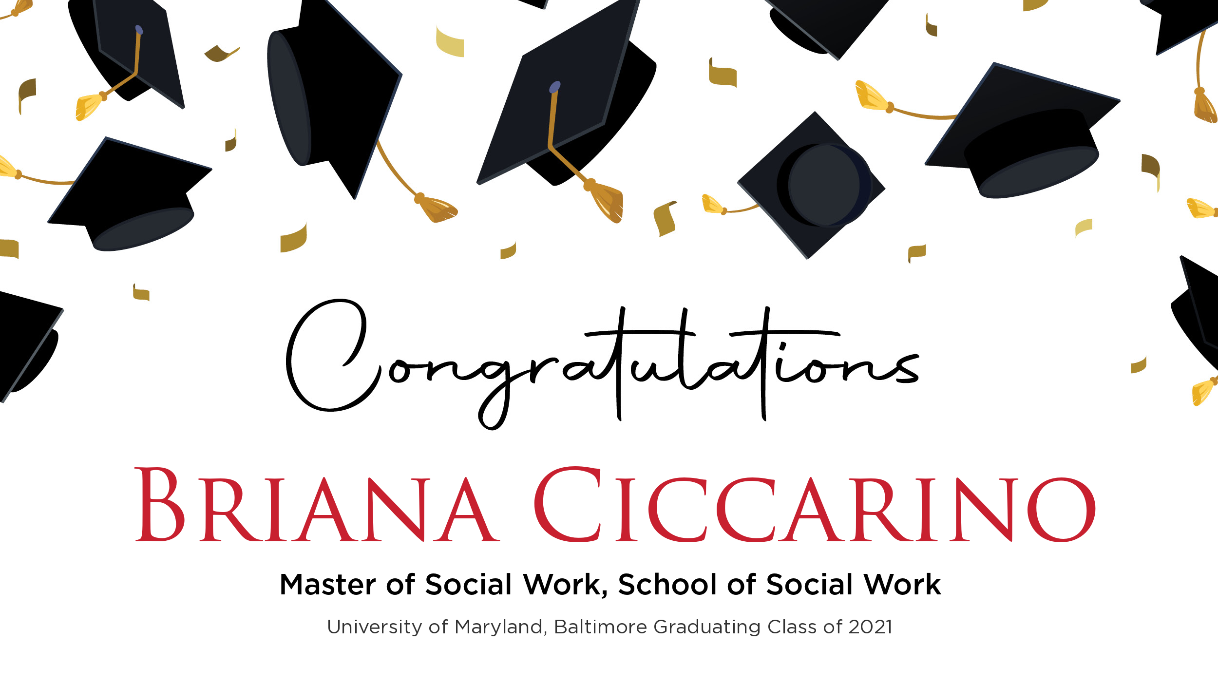Congratulations Briana Ciccarino, Master of Social Work