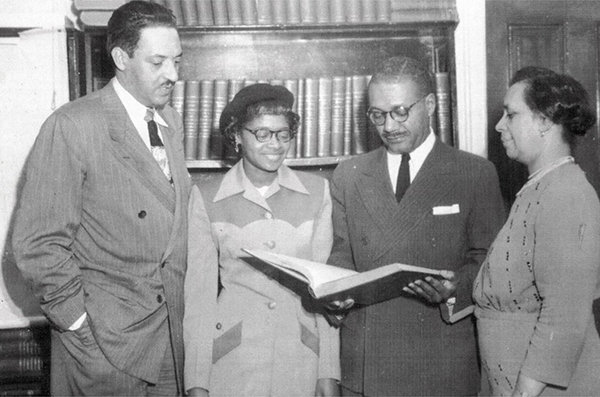 From left, Thurgood Marshall, Esther McCready, and Donald Gaines Murray