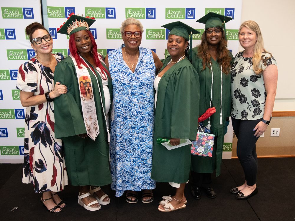 Left to right, Nicole Palmore, Keyia Brown, Dawn Rhodes, Kionda Early, Kadidia Kabore, and Denise Meyer
