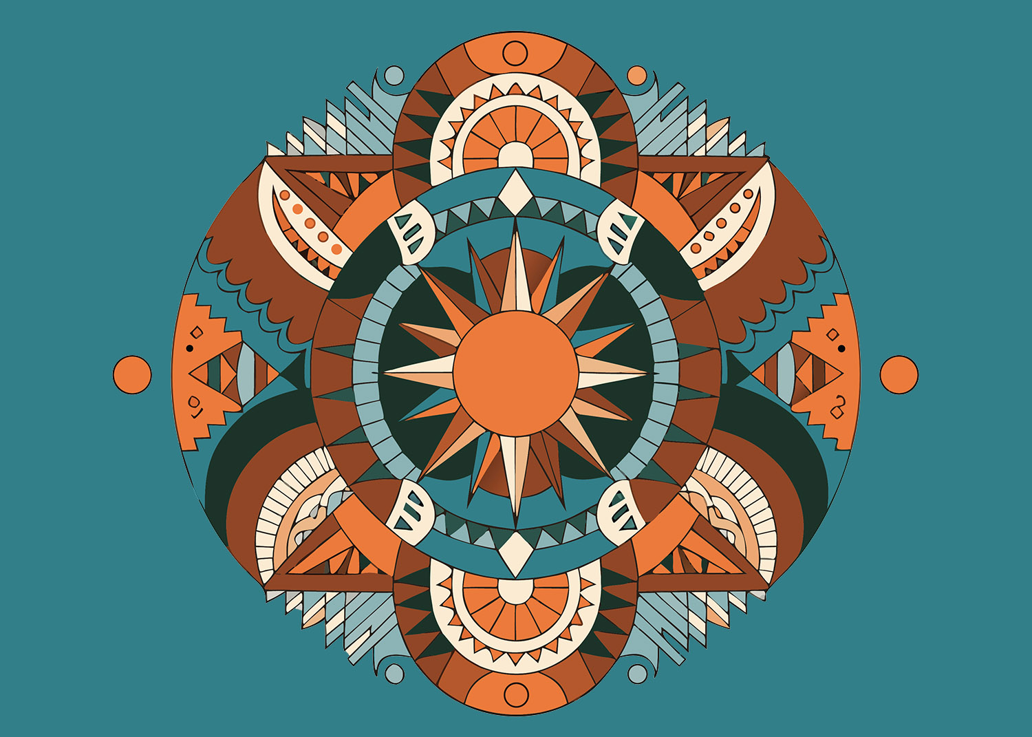 colorful graphic with an indigenous peoples style