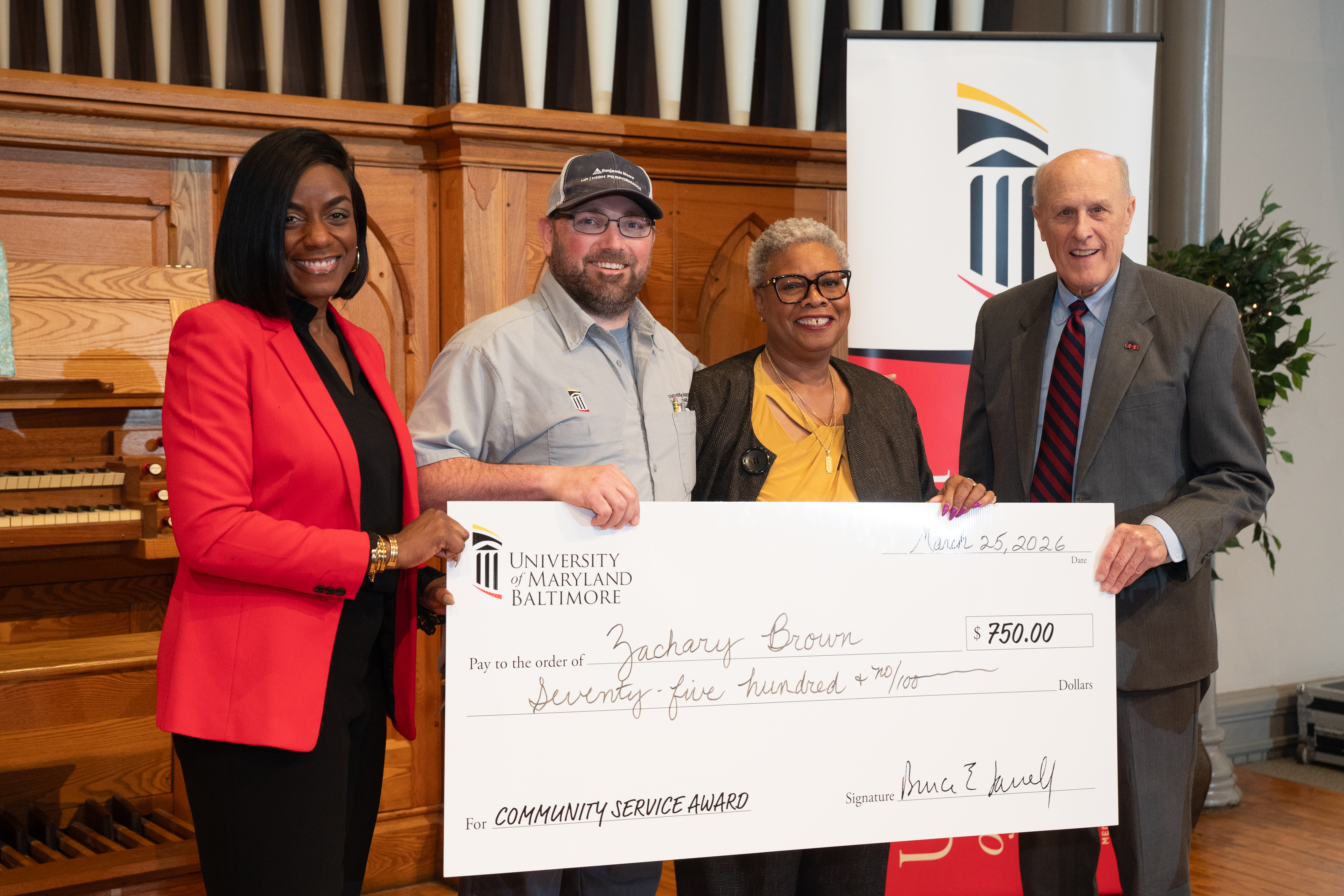 Zach Brown is recognized for his community service efforts