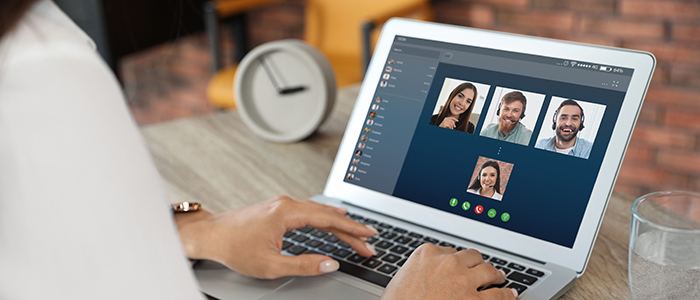 People participating in an online video meeting