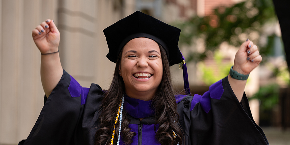 A cheering graduate