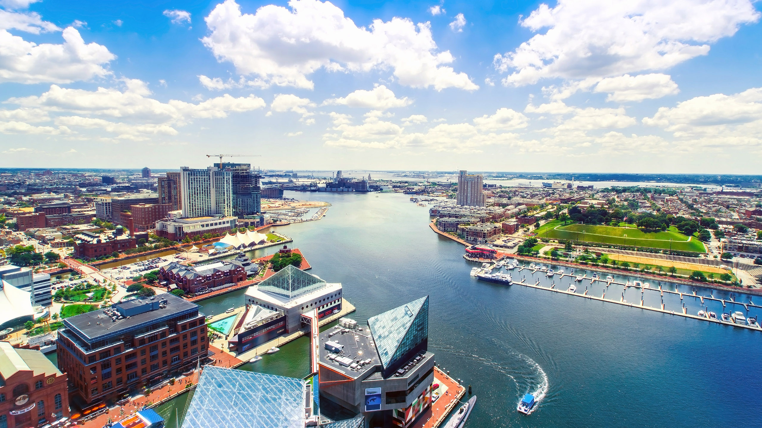Baltimore Landscape showing harbor and buildings