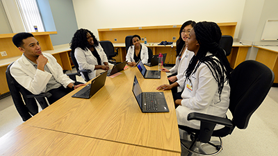 Students around a table