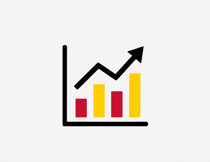 graph with upward arrow icon