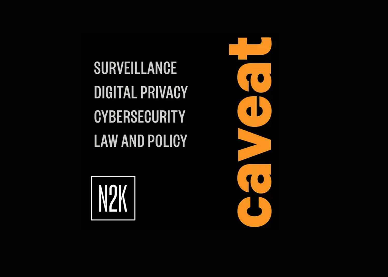 stylized graphic for Caveat podcast