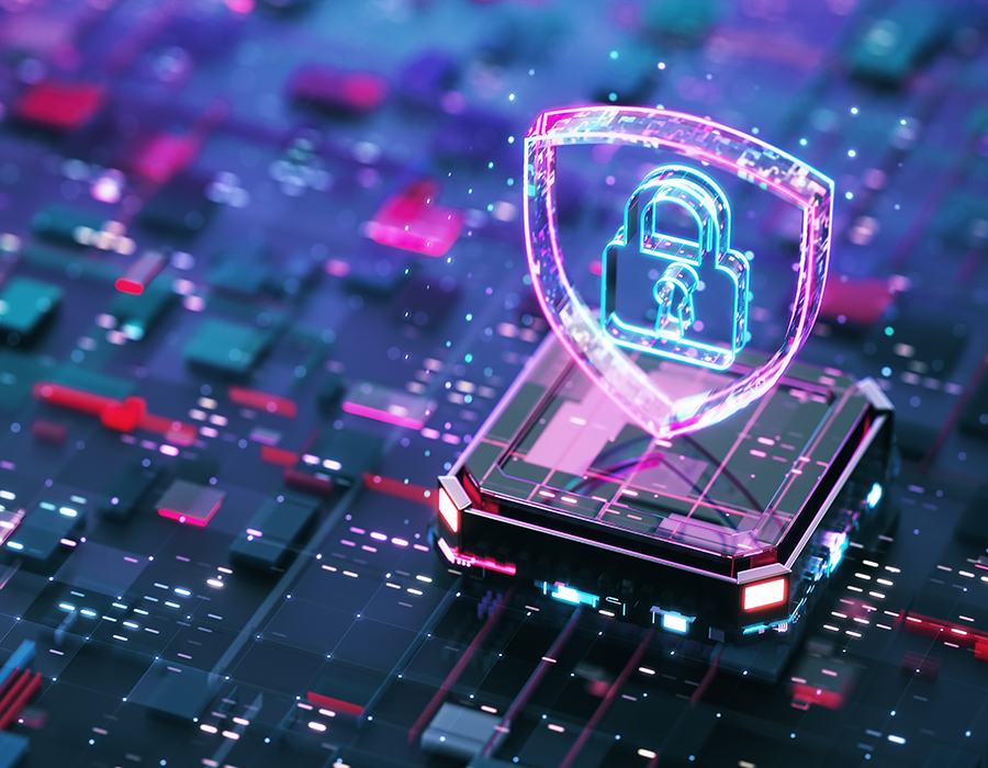 Digital shield and lock over a central computer processor