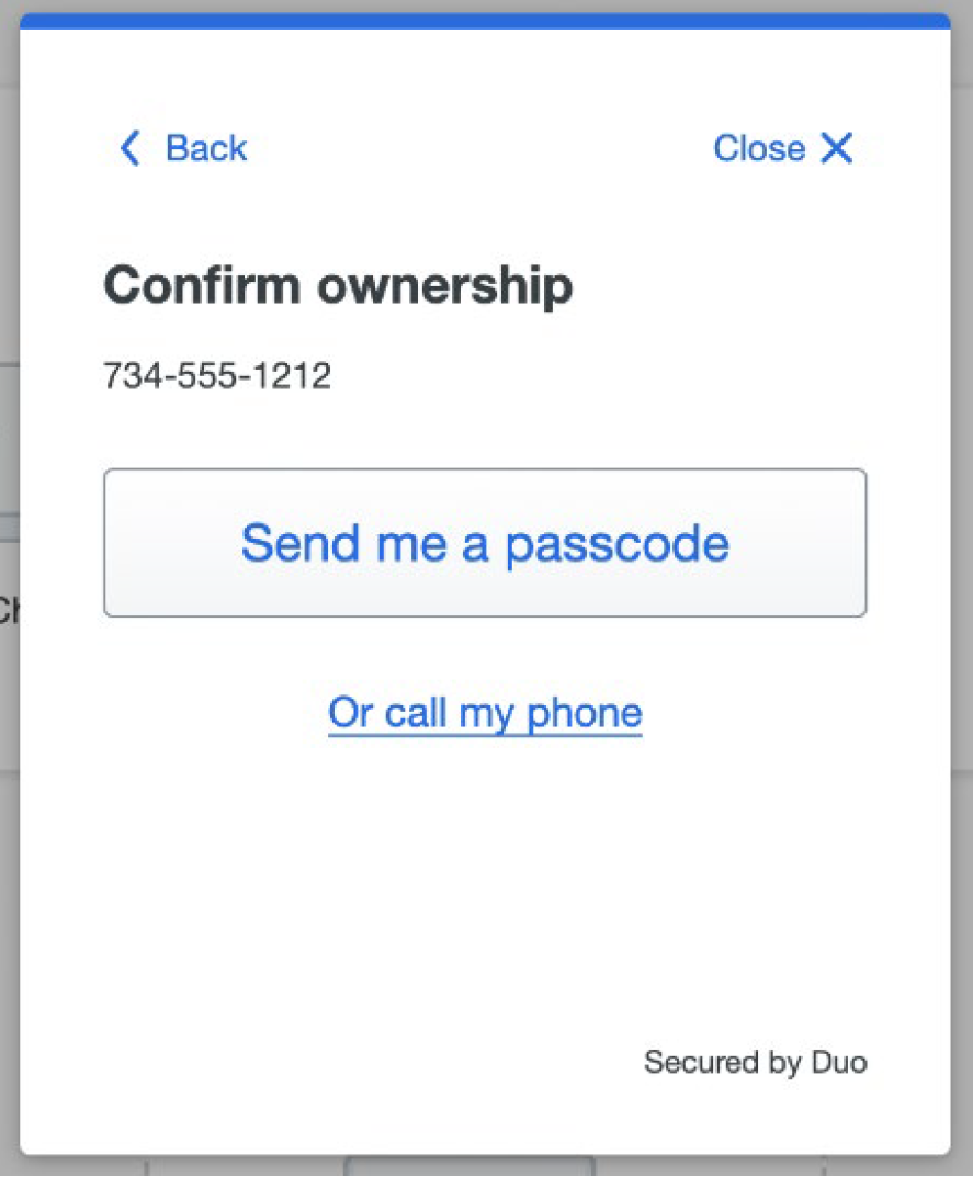 DUO Confirm Ownership