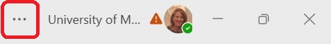 The Settings icon in the Teams app