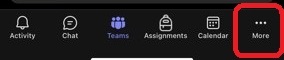 HIghlights the More icon on a Smartphone