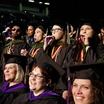 Seated graduates at the Commencement ceremony