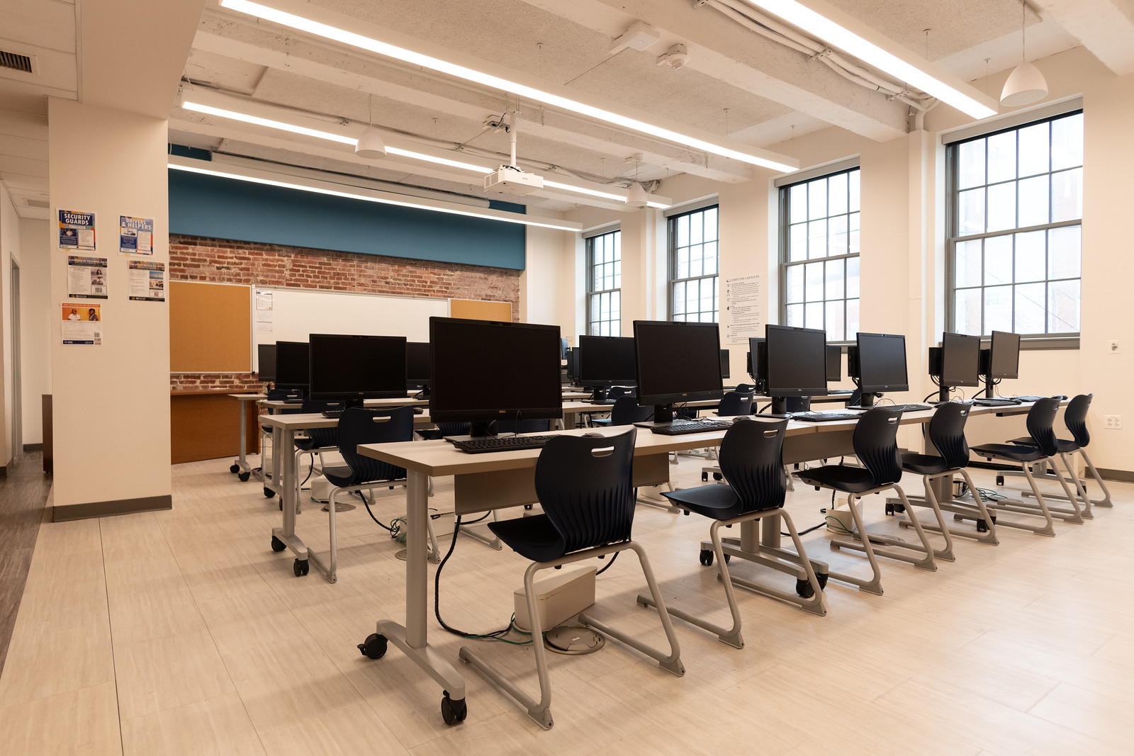 bright lit computer lab
