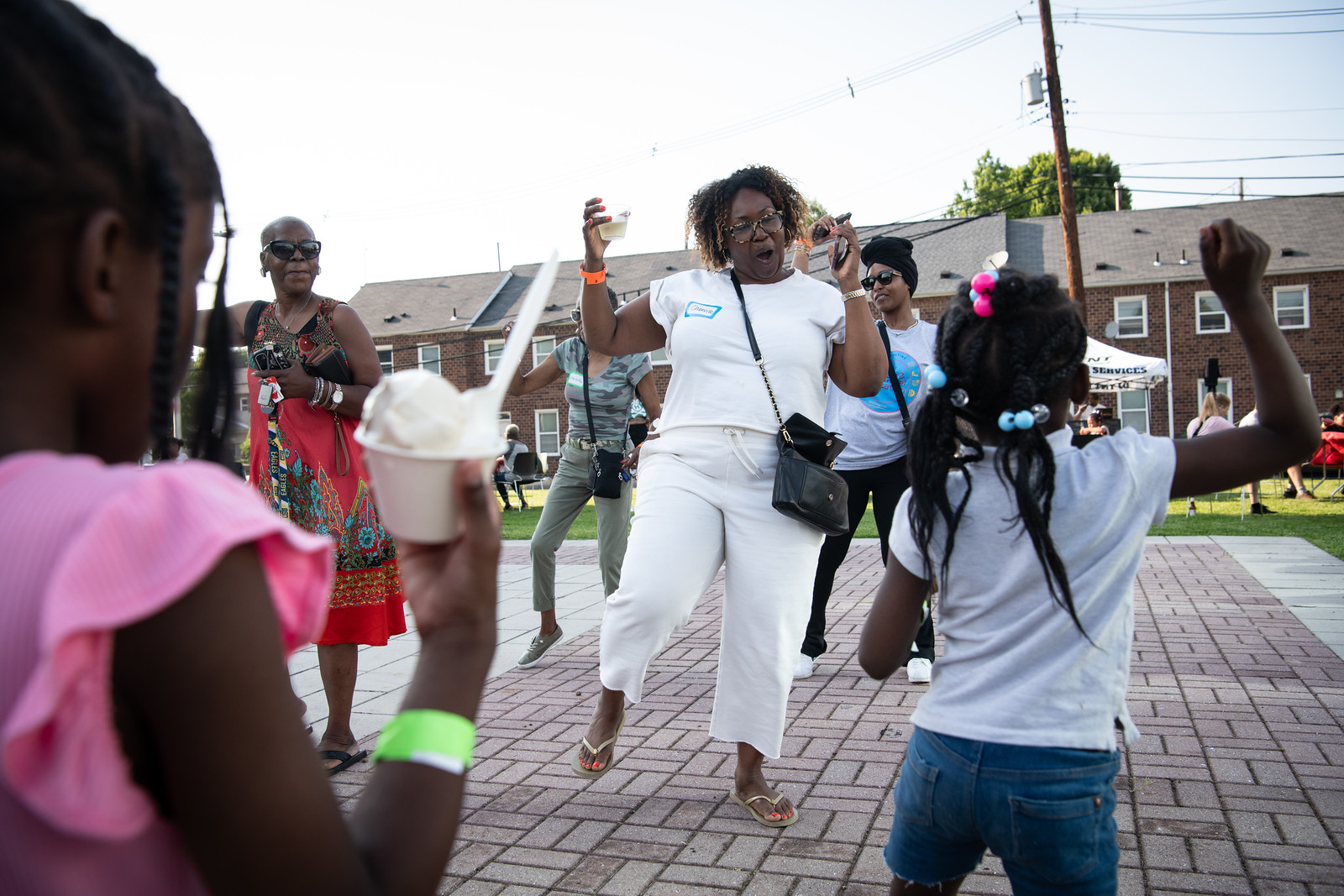 Group of women and young girls dancing