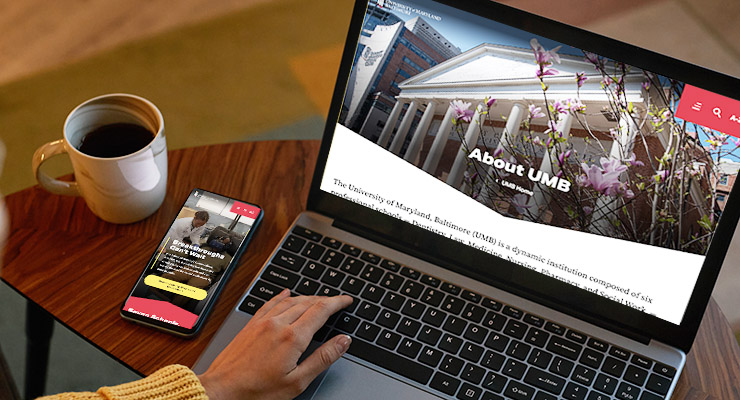 UMB website shown on a laptop and mobile device