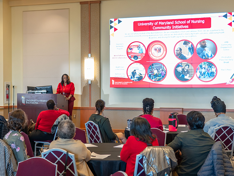 A presentation by School of Nursing Dean Yolanda Ogbulu at the IPACE Syposium