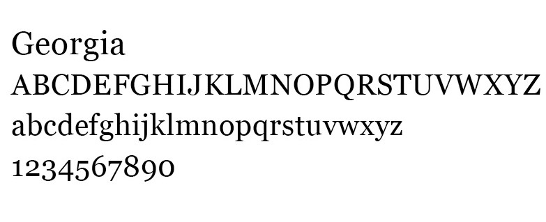 Sample of Georgia font