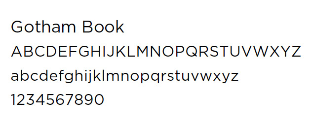 Sample of Gotham Book font