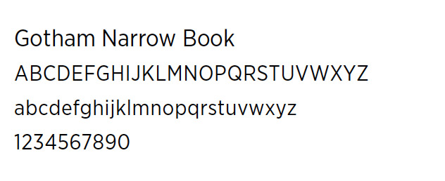 Sample of Gotham Narrow Book font