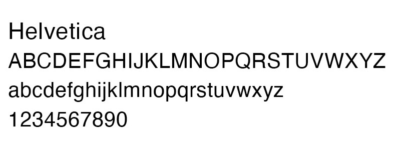 Sample of Helvetica font