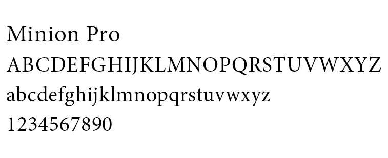Sample of Minion Pro font