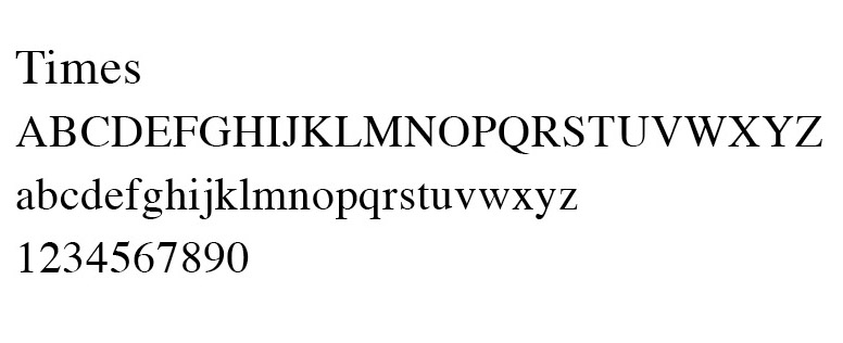 Sample of Times font