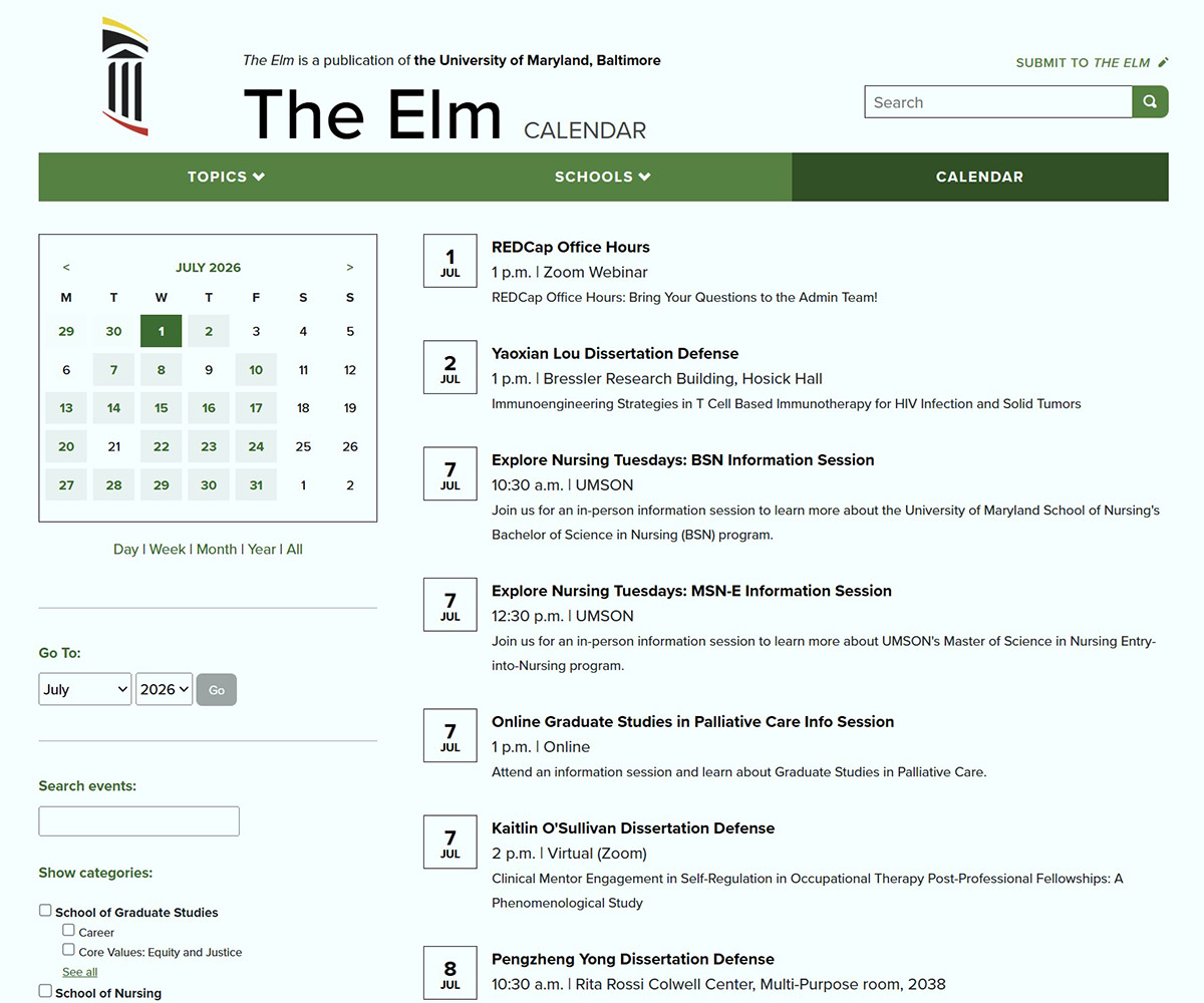 Elm Calendar screen shot