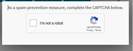 reCAPTCHA confirmation